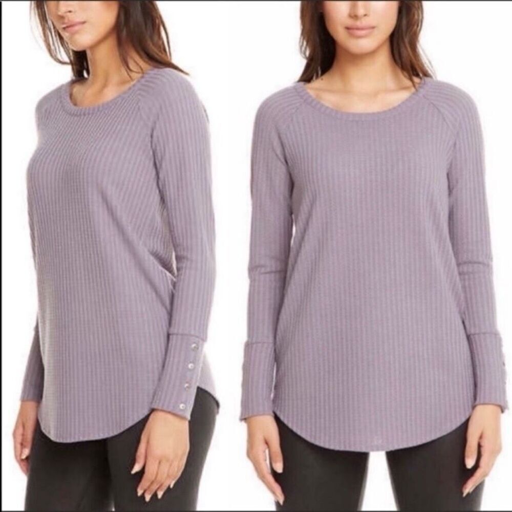 Chaser Thermal Waffle Knit Long Sleeve Tee (Light Purple) - Small